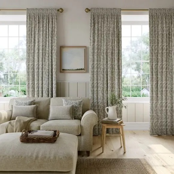 Made to Measure Curtains Floral - Slate, Cotton