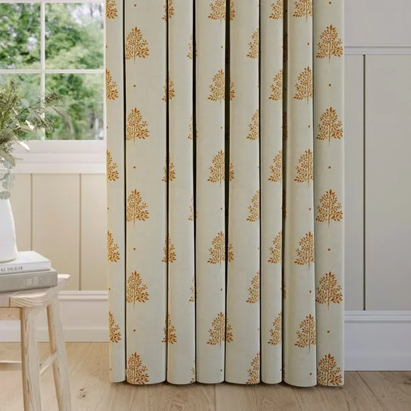 Made to Measure Curtains Tree Print - Ginger, Cotton image