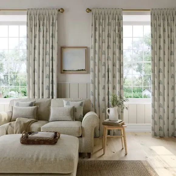Made to Measure Curtains Tree Print - Indigo, Cotton