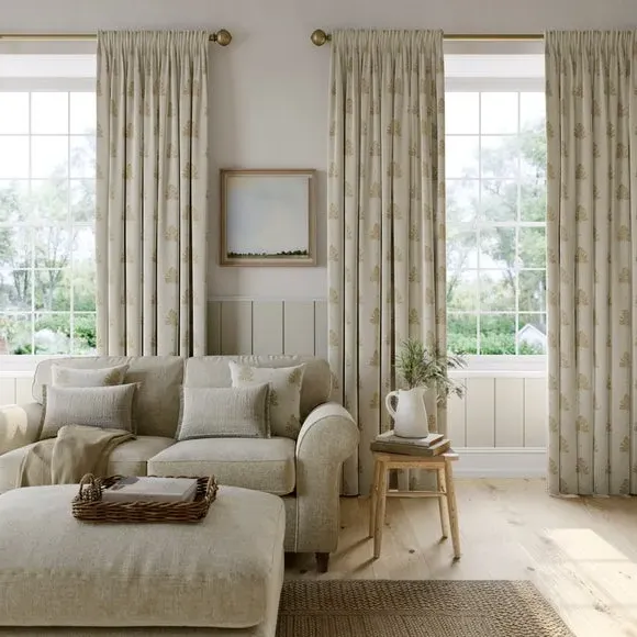 Made to Measure Curtains Tree Print - Ochre, Cotton