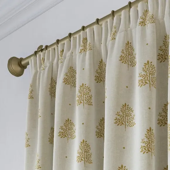 Made to Measure Curtains Tree Print - Ochre, Cotton