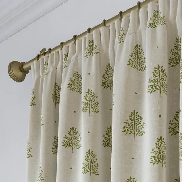 Made to Measure Curtains Tree Print - Sage, Cotton