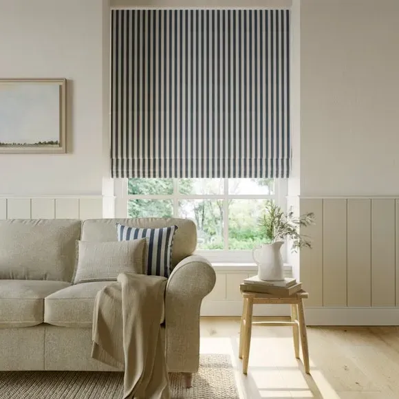 Made to Measure Roman Blind - Indigo, Cotton