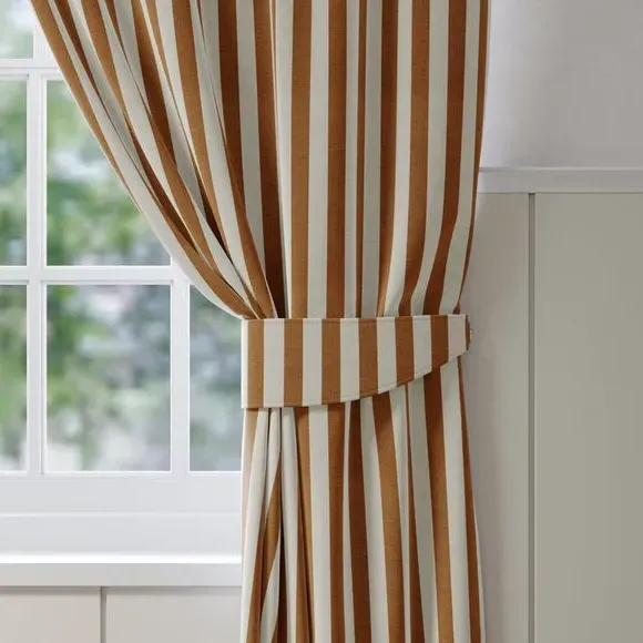 Striped Curtain Tieback - Ginger, Cotton image