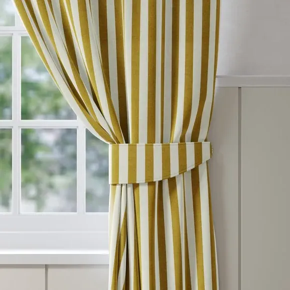 Striped Curtain Tieback - Ochre, Cotton