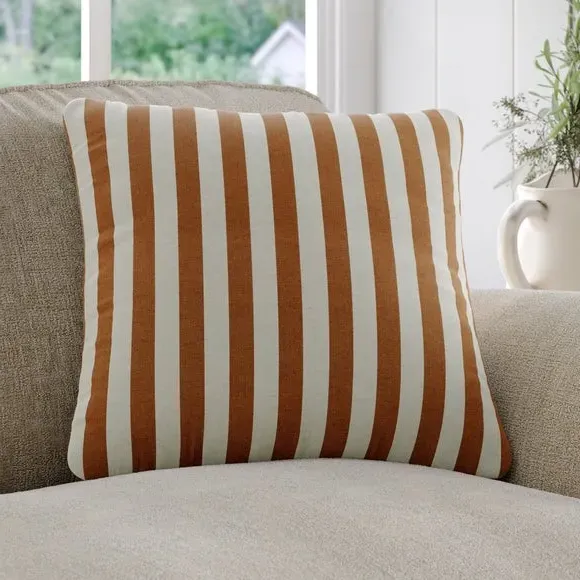 Striped Cushion Cover - Ginger, Cotton image