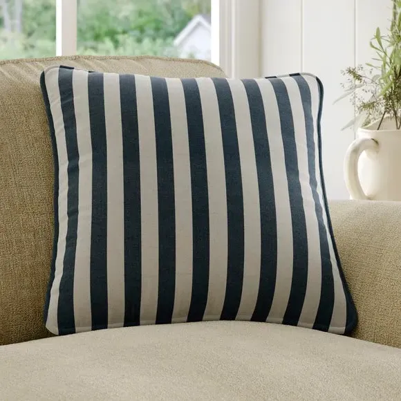 Striped Cushion Cover - Indigo, Cotton