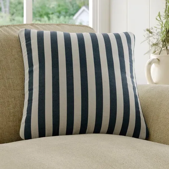 Striped Cushion Cover - Indigo, Cotton