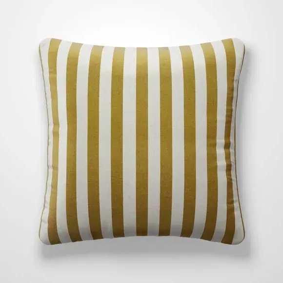 Striped Cushion Cover - Ochre, Cotton