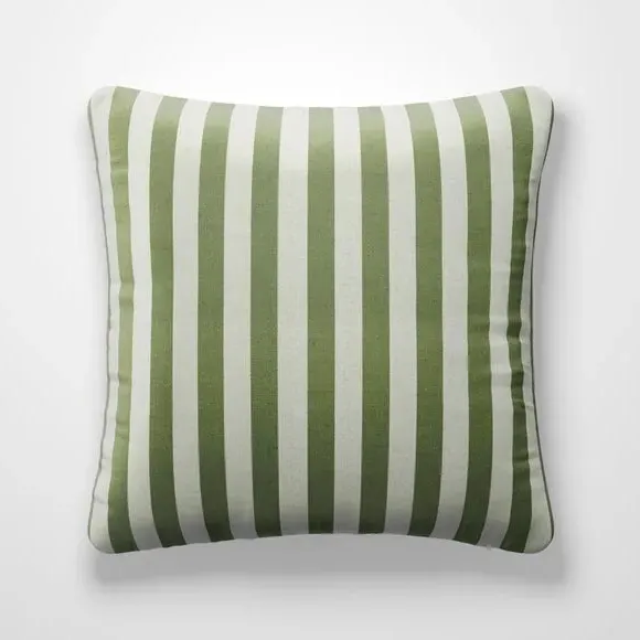 Striped Cushion Cover - Sage, Cotton