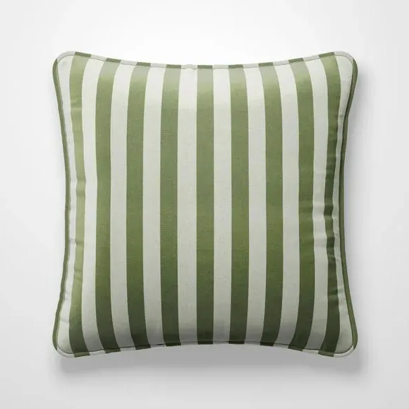 Striped Cushion Cover - Sage, Cotton