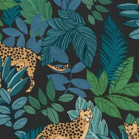 Cheetah Print Wallpaper - Black, Paste the Wall