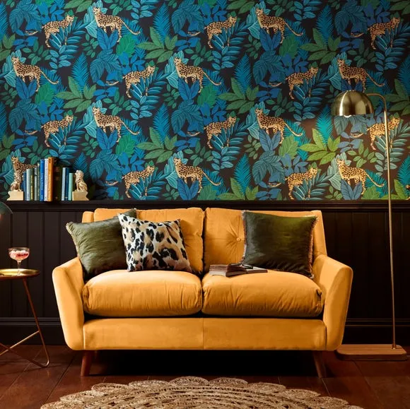 Cheetah Print Wallpaper - Black, Paste the Wall image