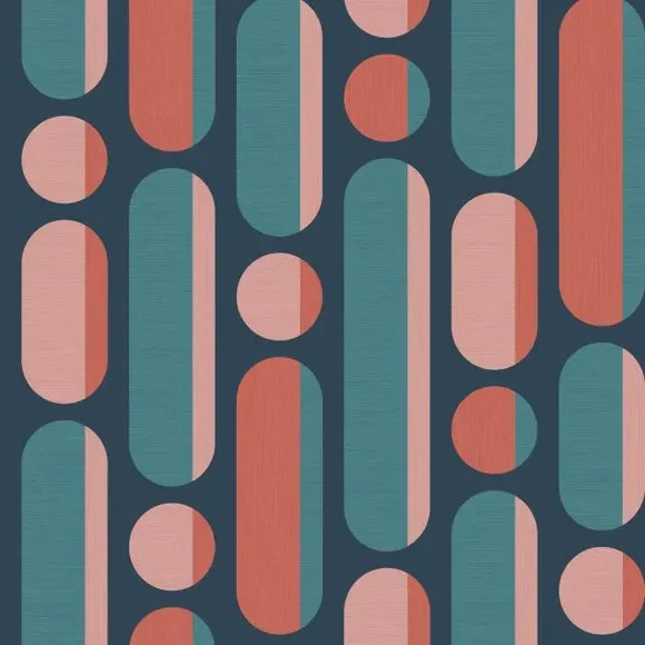 Geometric Wallpaper Removable - Blue