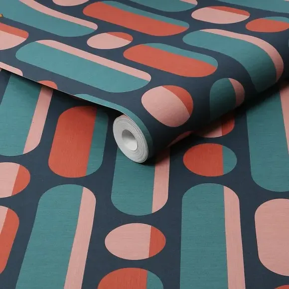 Geometric Wallpaper Removable - Blue