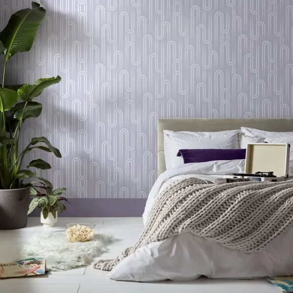 Geometric Wallpaper Removable - Purple image