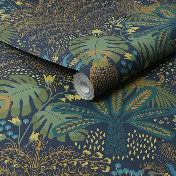 Savannah Wallpaper - Navy, Paste the Wall
