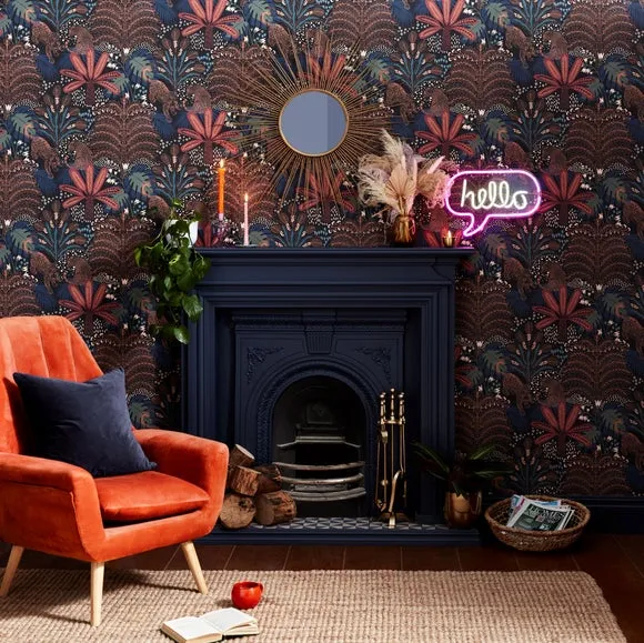 Savannah Wallpaper - Orange, Paste the Wall