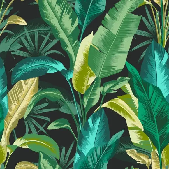 Tropical Leaf Wallpaper Removable - Green