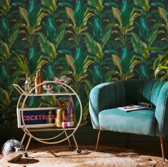 Tropical Leaf Wallpaper Removable - Green