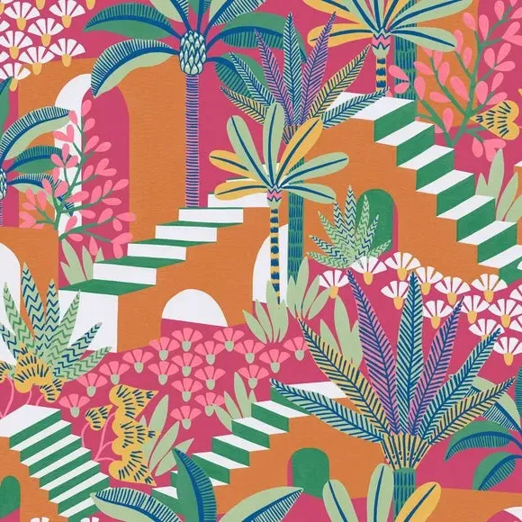 Tropical Wallpaper Paste the Wall - Multicolor