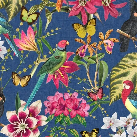 Tropical Wallpaper Removable - Blue