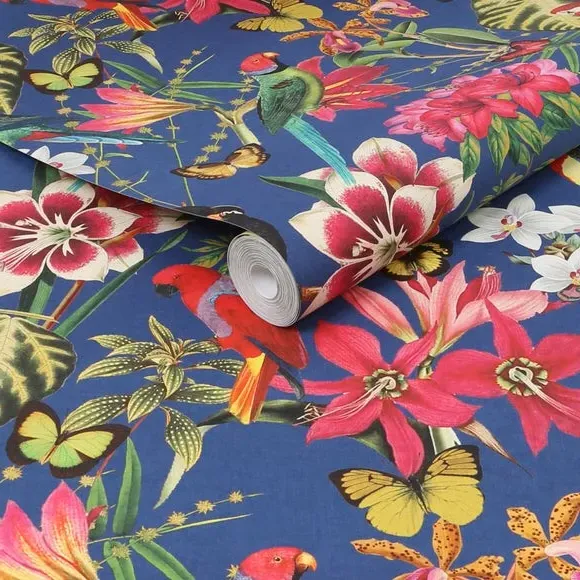 Tropical Wallpaper Removable - Blue