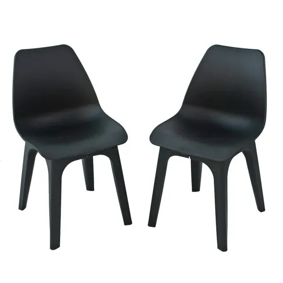 2-Pack Dining Chairs with Contoured Back - Grey image