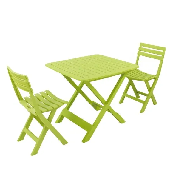 2-Seat Folding Set with Table - Lime, Polypropylene