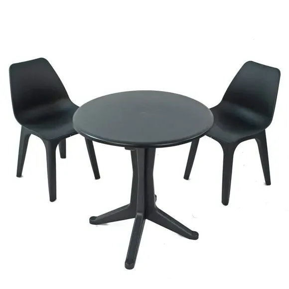 2-Seater Bistro Set with Chairs - Dark Grey image