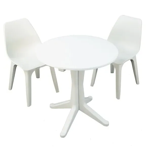 2-Seater Bistro Set with Contoured Chairs - White image