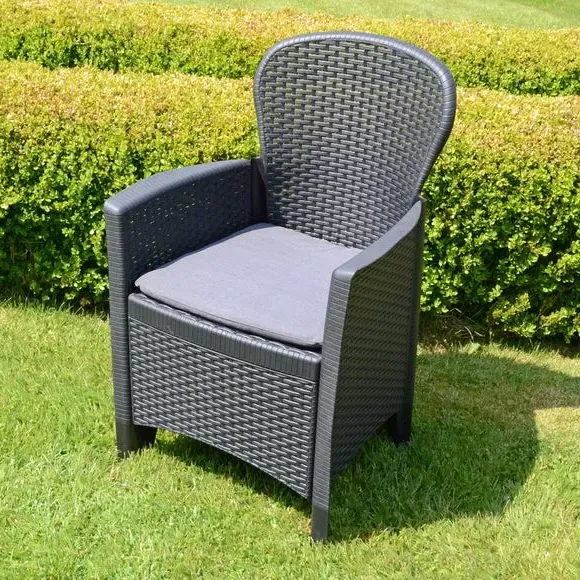 2-Seater Bistro Set with Wicker Panels - Grey