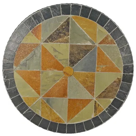 3-Piece Bistro Set with Cushions - Stone Mosaic
