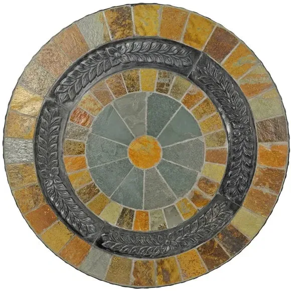3-Piece Bistro Table Set - Black, Stone Mosaic