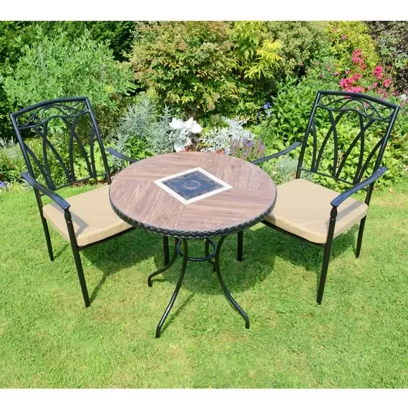 3-Piece Bistro Table Set with Chairs - Brown