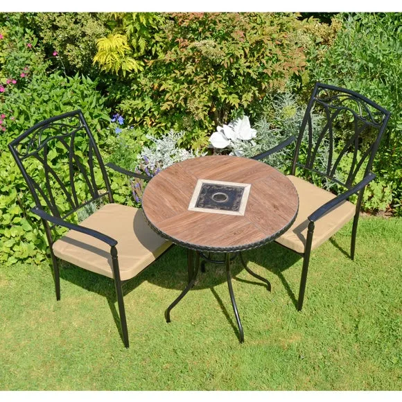 3-Piece Bistro Table Set with Chairs - Brown image
