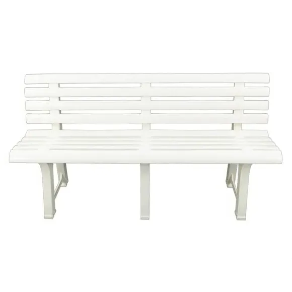 3-Seater Outdoor Bench - White, Polypropylene