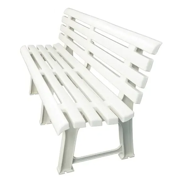 3-Seater Outdoor Bench - White, Polypropylene
