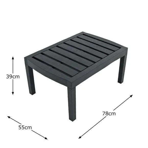 4-Seater Conversation Set with Table - Grey