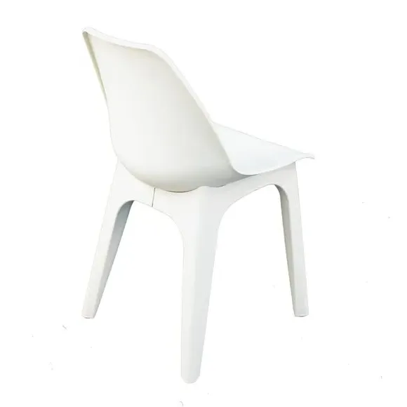 4-Seater Dining Set with Contoured Chairs - White