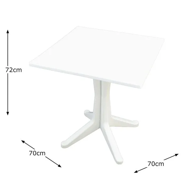 4-Seater Dining Set with Contoured Chairs - White