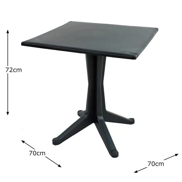 4-Seater Dining Set with Eolo Chairs - Dark Grey