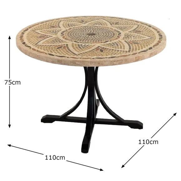 4-Seater Dining Set with Stackable Chairs - Steel