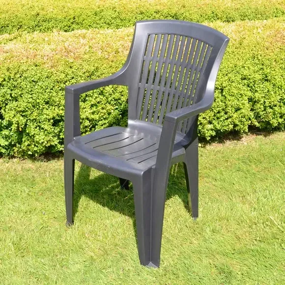 4-Seater Dining Set with Stacking Chairs - Green
