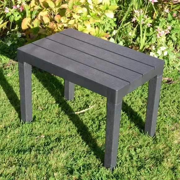 4-Seater Rectangular Dining Set - Grey, Polypropylene