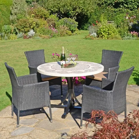 5-Piece Dining Set with Mosaic Top - Natural