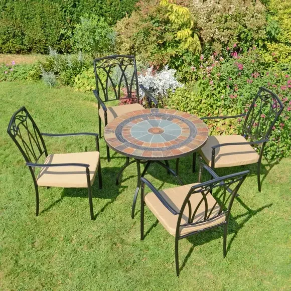 5-Piece Patio Dining Set - Multicolor, Stone image