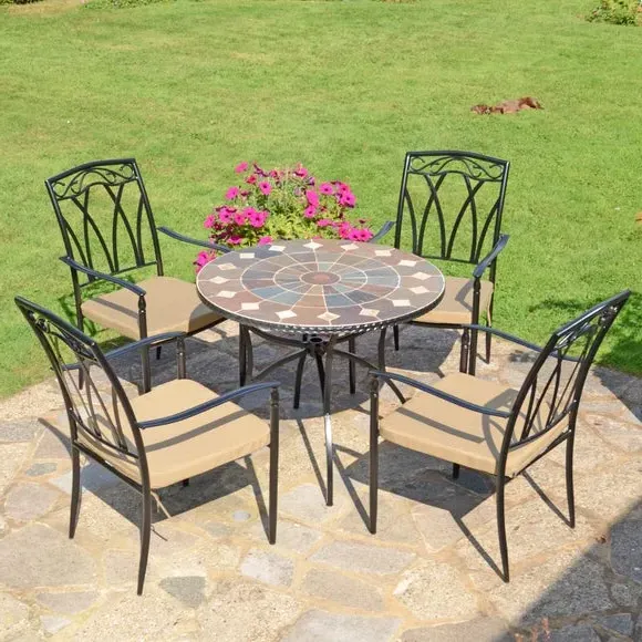 5-Piece Patio Dining Set - Multicolor, Stone