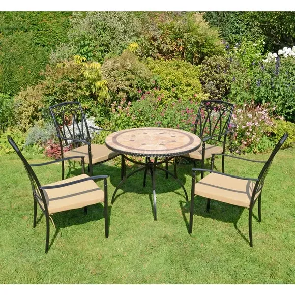5-Piece Patio Dining Set with Chairs - Natural