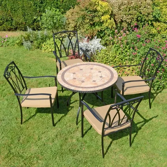 5-Piece Patio Dining Set with Chairs - Natural image